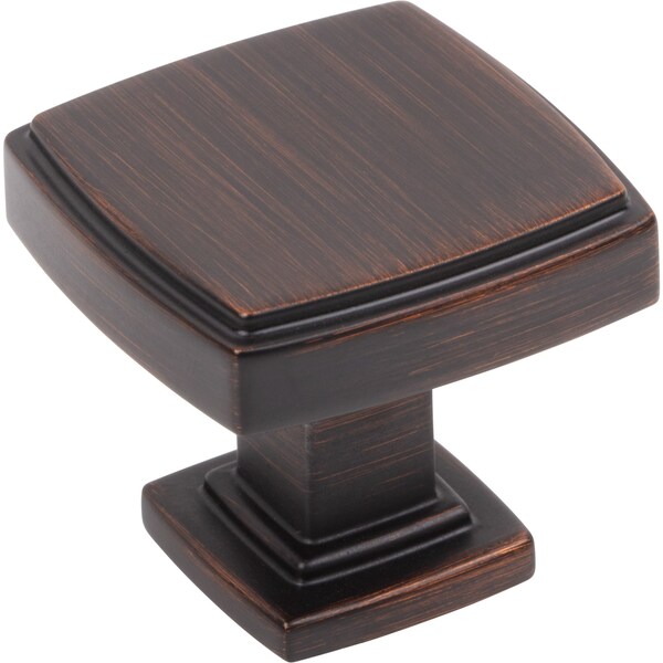 Jeffrey Alexander 1-1/4" Overall Length Brushed Oil Rubbed Bronze Square Renzo Cabinet Knob 141DBAC - main